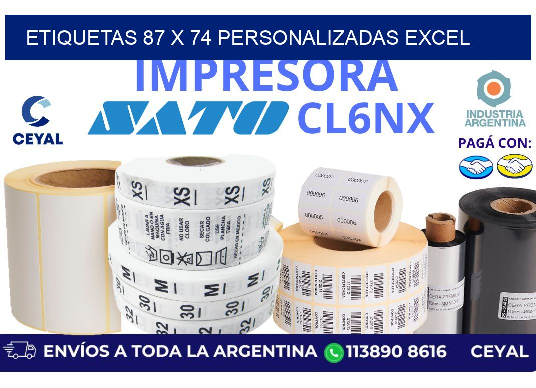 etiquetas 87 x 74 personalizadas excel
