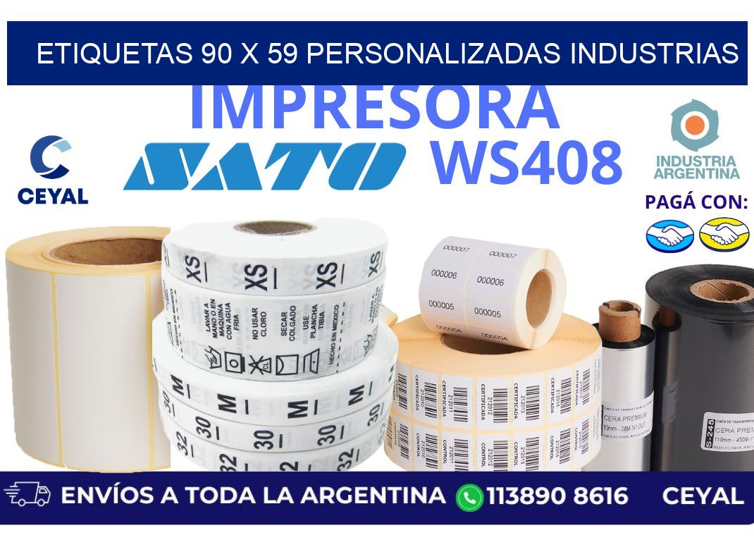 etiquetas 90 x 59 personalizadas industrias
