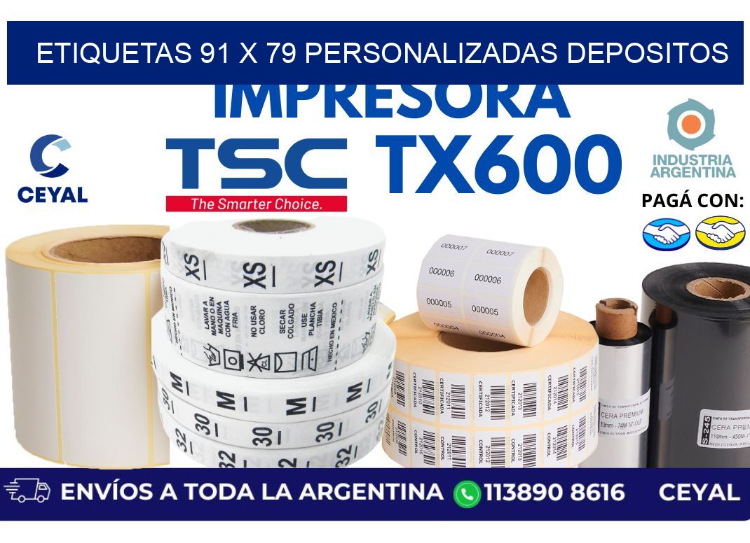 etiquetas 91 x 79 personalizadas depositos
