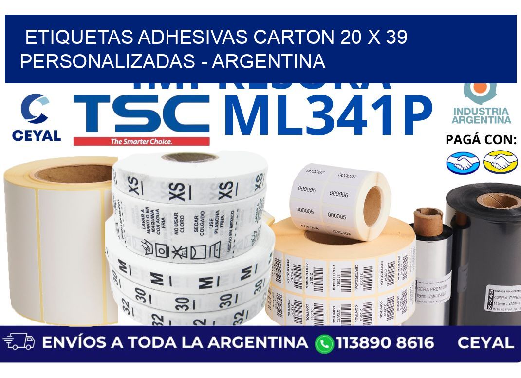 etiquetas adhesivas carton 20 x 39 personalizadas – Argentina