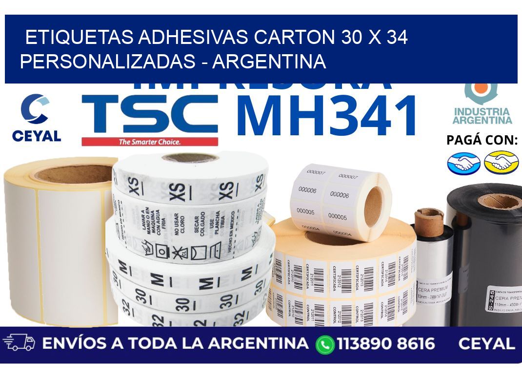etiquetas adhesivas carton 30 x 34 personalizadas - Argentina