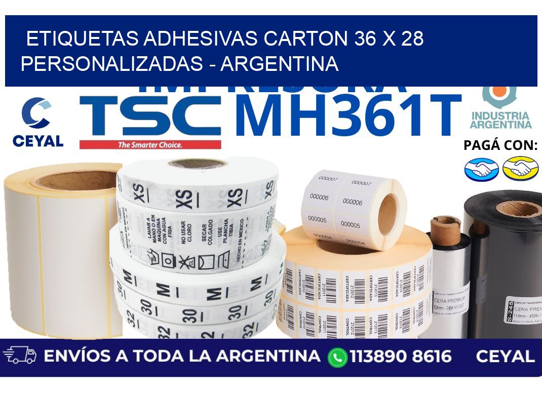 etiquetas adhesivas carton 36 x 28 personalizadas - Argentina