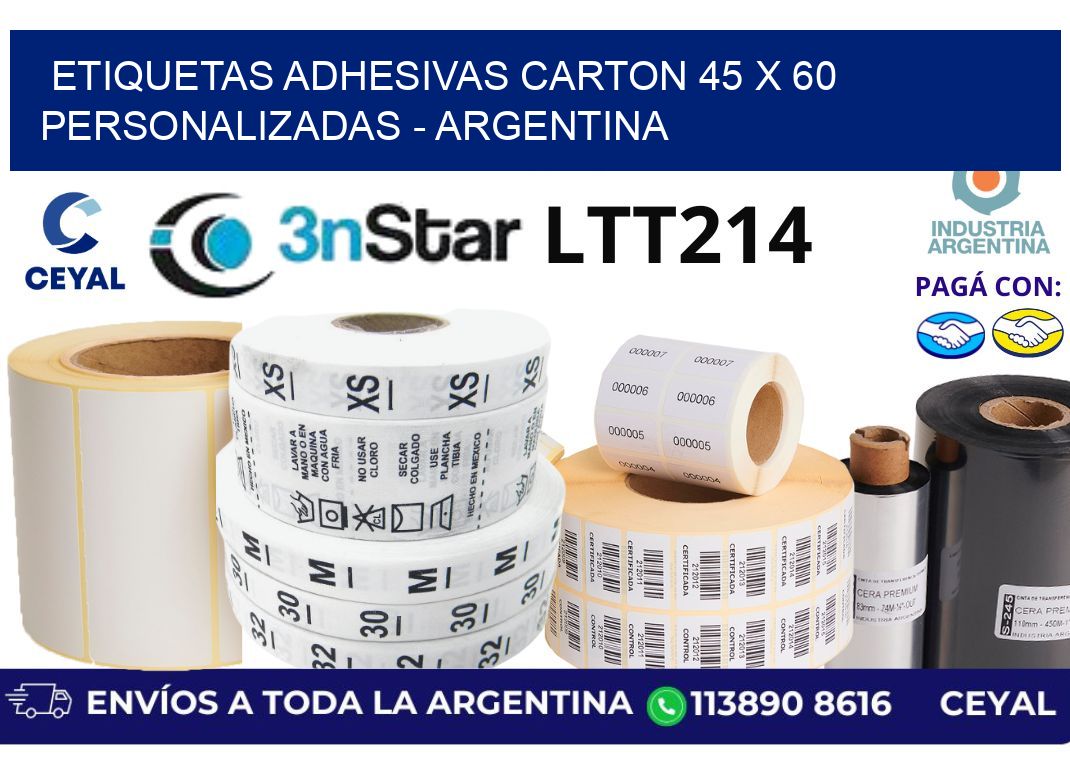 etiquetas adhesivas carton 45 x 60 personalizadas – Argentina