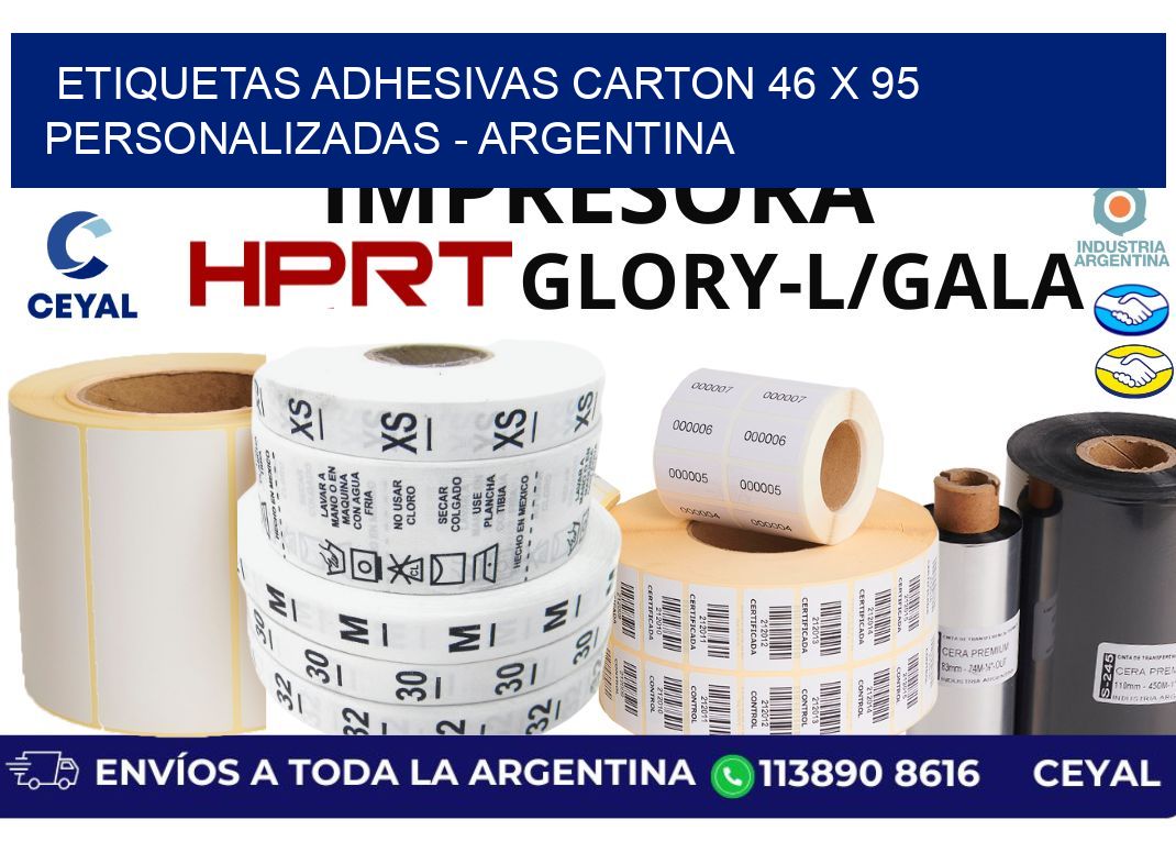 etiquetas adhesivas carton 46 x 95 personalizadas - Argentina