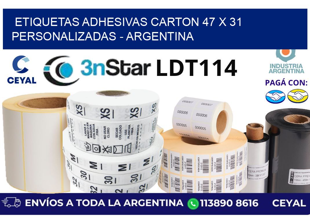 etiquetas adhesivas carton 47 x 31 personalizadas – Argentina