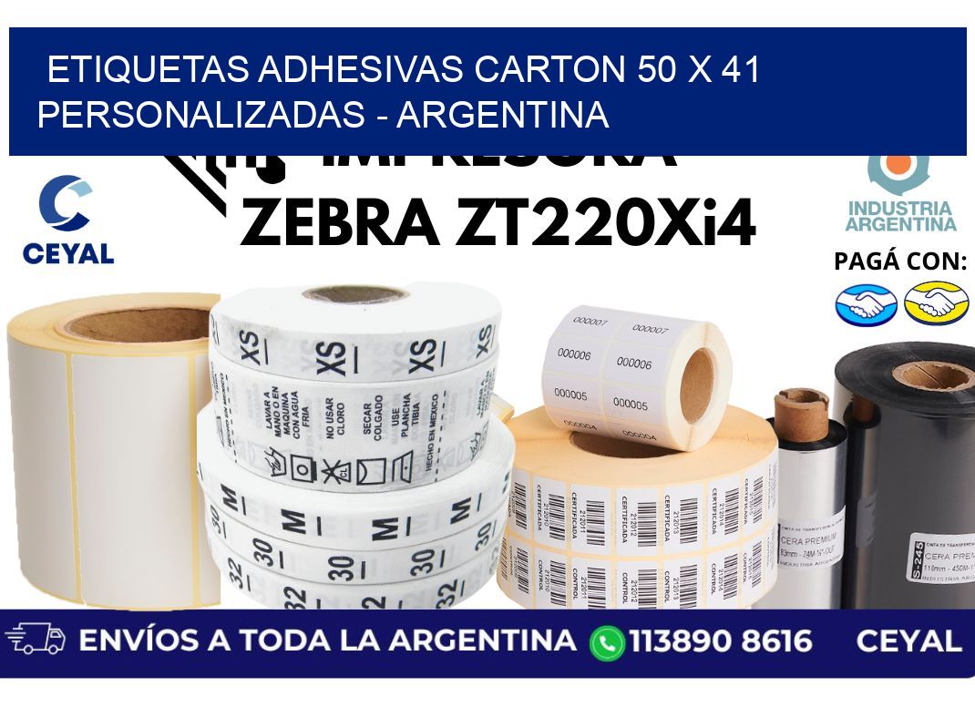 etiquetas adhesivas carton 50 x 41 personalizadas - Argentina