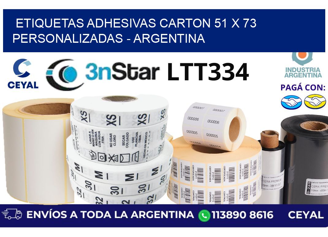 etiquetas adhesivas carton 51 x 73 personalizadas – Argentina