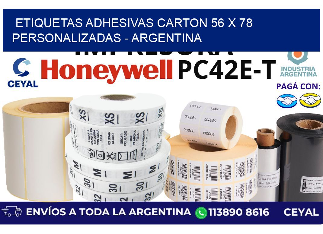 etiquetas adhesivas carton 56 x 78 personalizadas - Argentina
