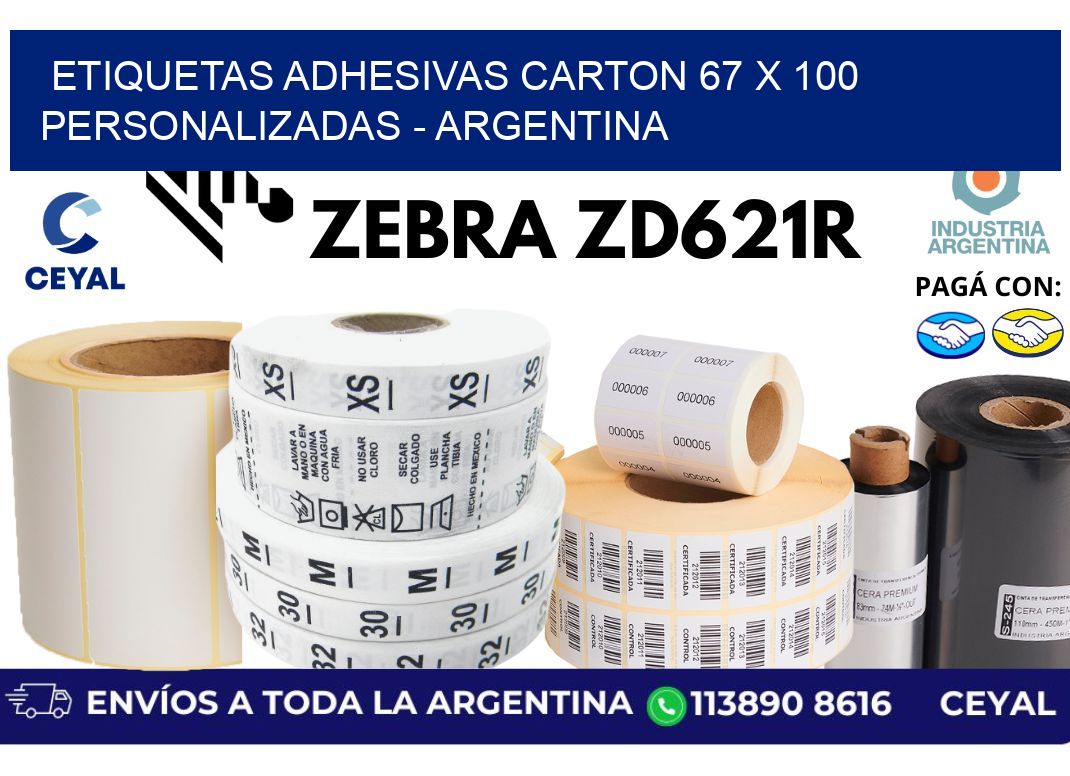 etiquetas adhesivas carton 67 x 100 personalizadas - Argentina
