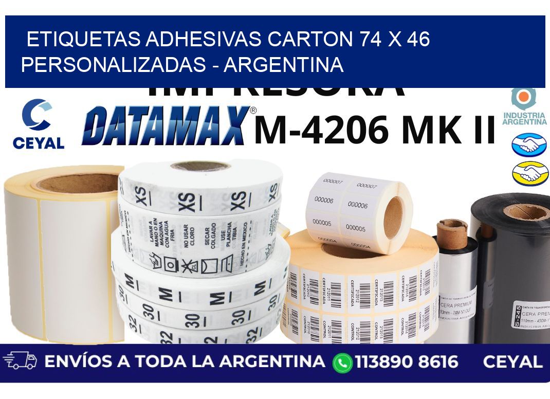 etiquetas adhesivas carton 74 x 46 personalizadas – Argentina