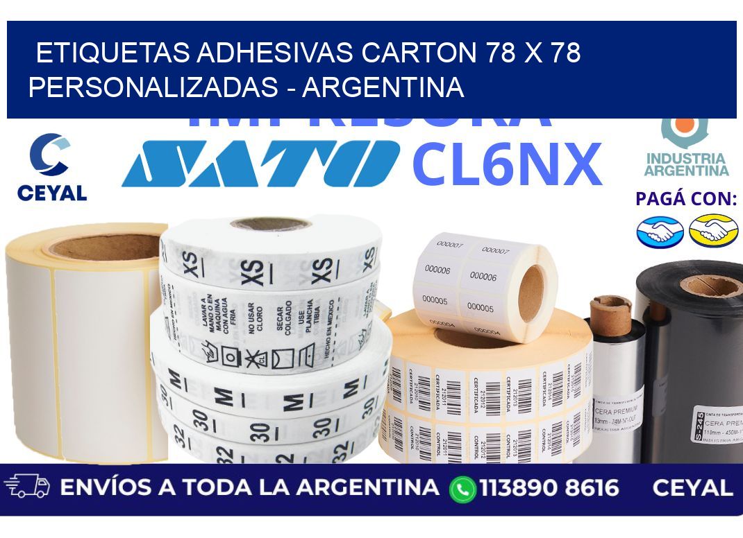 etiquetas adhesivas carton 78 x 78 personalizadas – Argentina