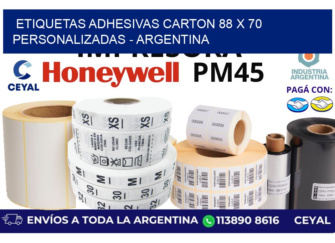 etiquetas adhesivas carton 88 x 70 personalizadas - Argentina