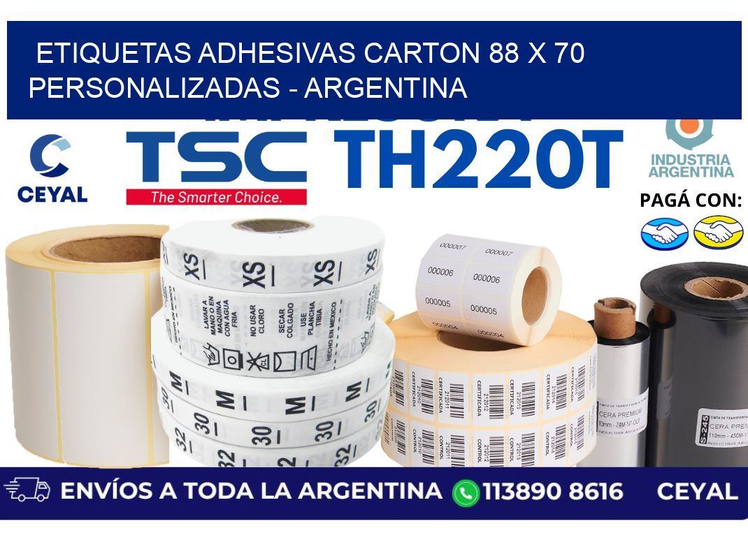 etiquetas adhesivas carton 88 x 70 personalizadas – Argentina