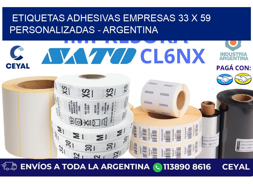 etiquetas adhesivas empresas 33 x 59 personalizadas - Argentina