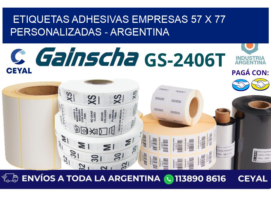 etiquetas adhesivas empresas 57 x 77 personalizadas - Argentina