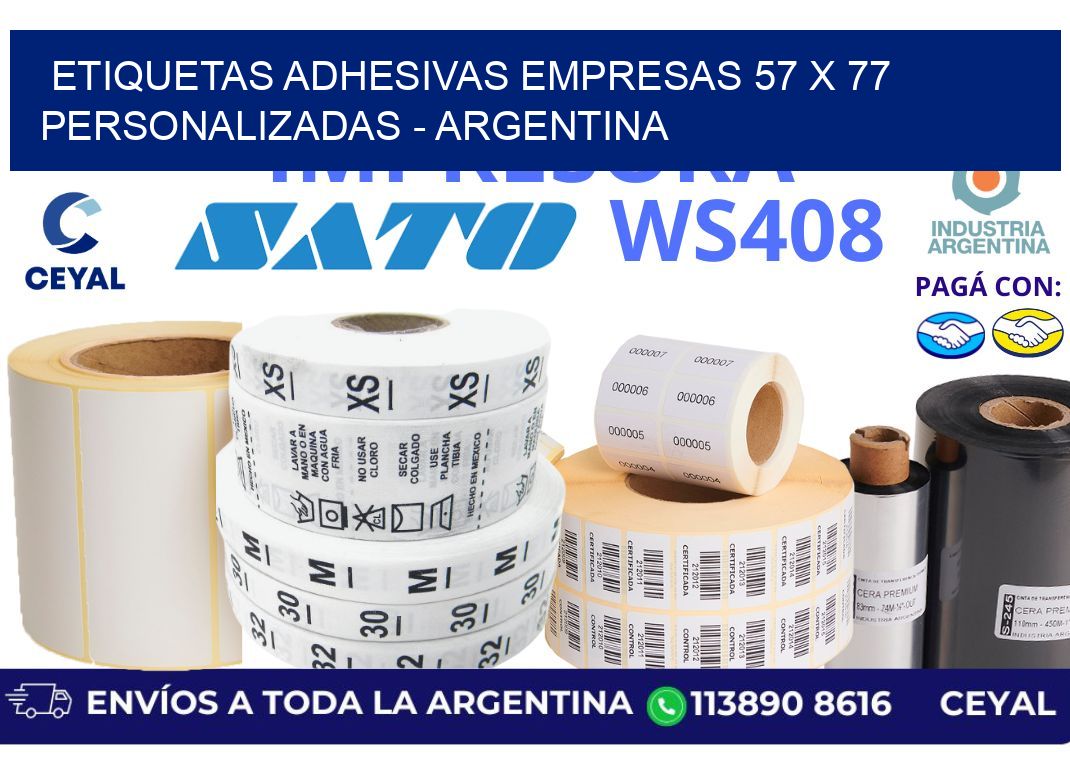 etiquetas adhesivas empresas 57 x 77 personalizadas – Argentina