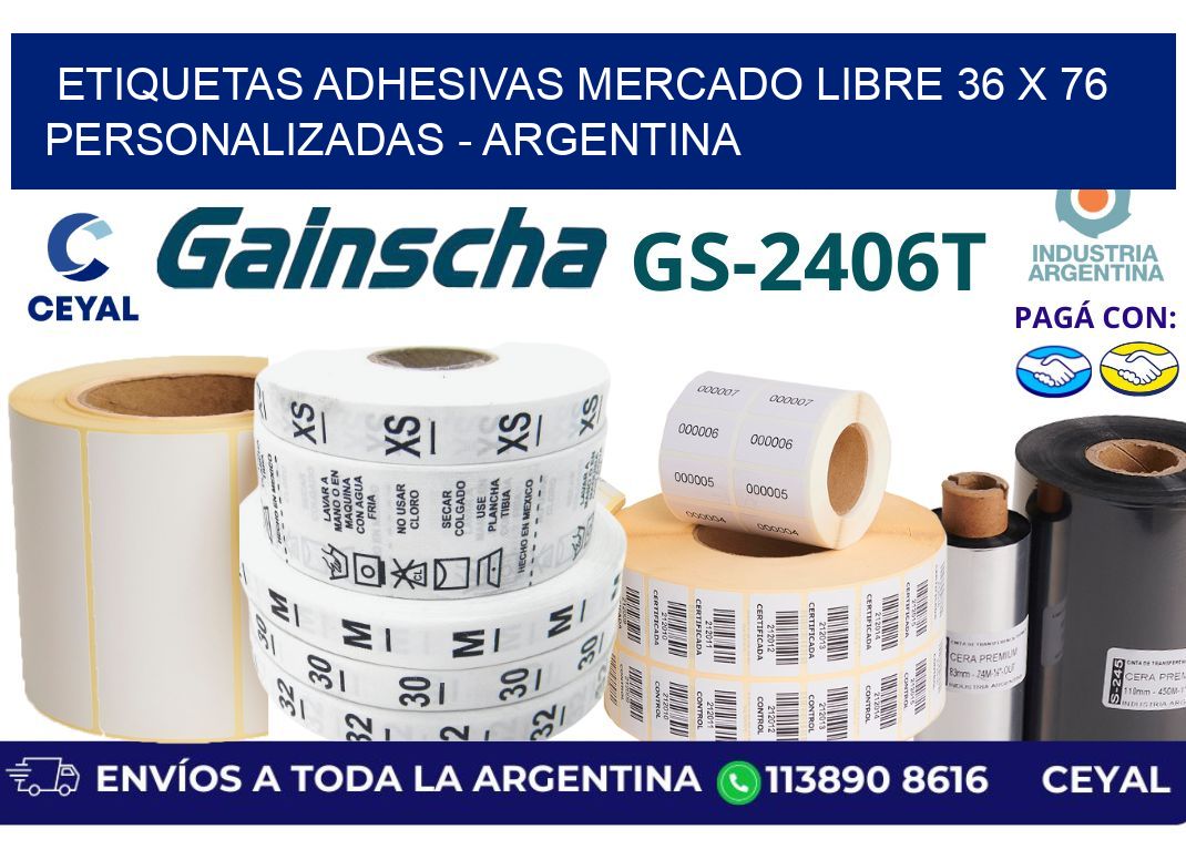 etiquetas adhesivas mercado libre 36 x 76 personalizadas – Argentina