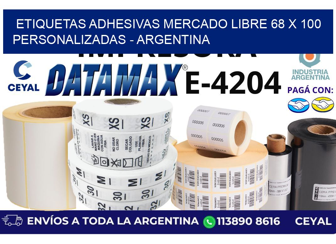 etiquetas adhesivas mercado libre 68 x 100 personalizadas – Argentina
