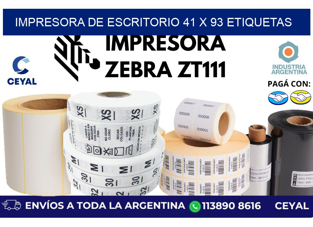 impresora de escritorio 41 x 93 etiquetas