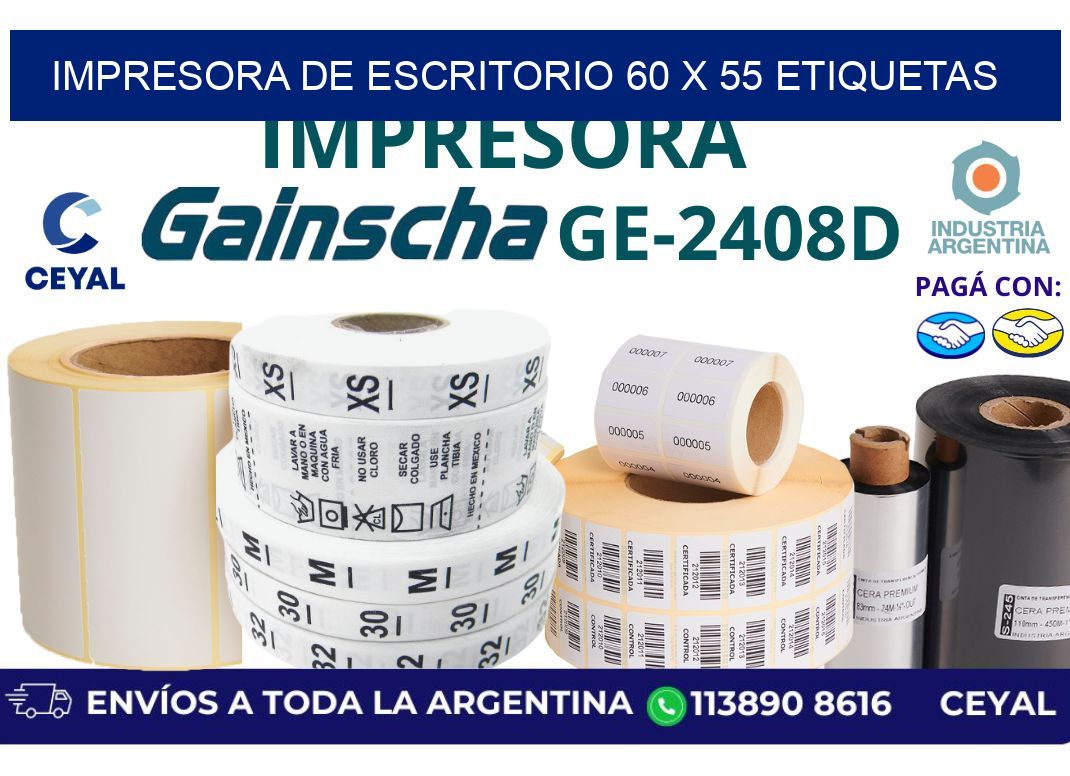 impresora de escritorio 60 x 55 etiquetas