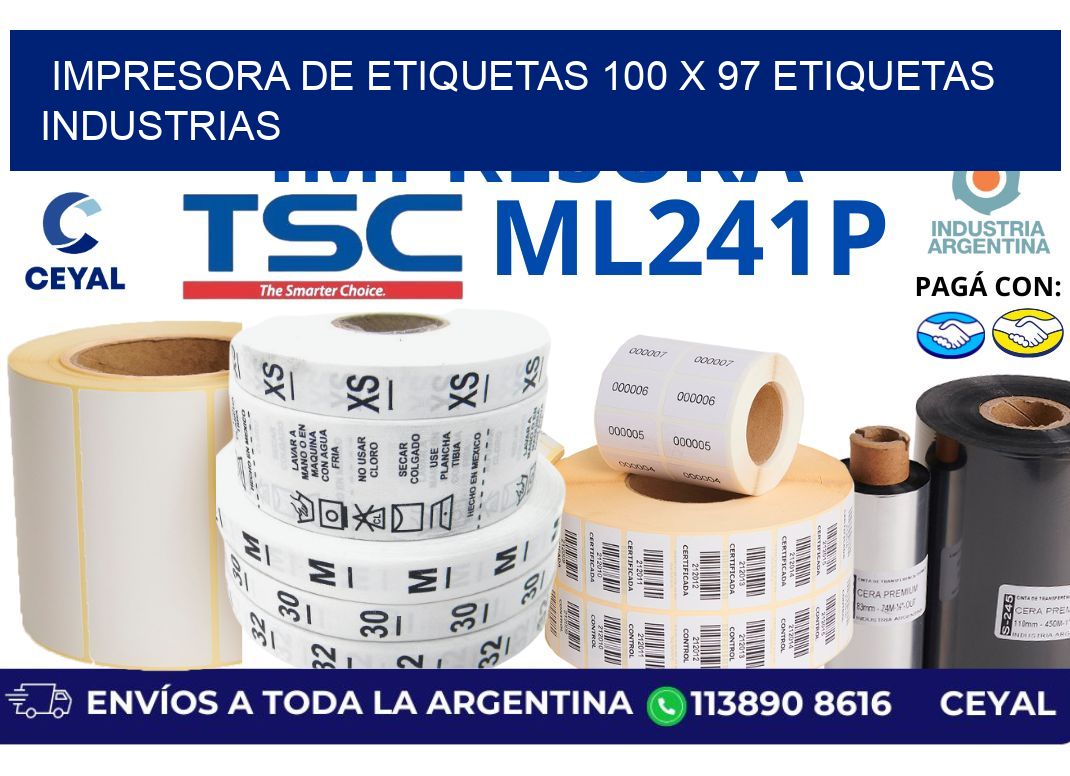 impresora de etiquetas 100 x 97 etiquetas industrias