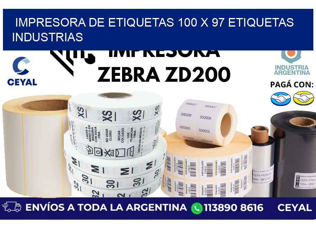 impresora de etiquetas 100 x 97 etiquetas industrias
