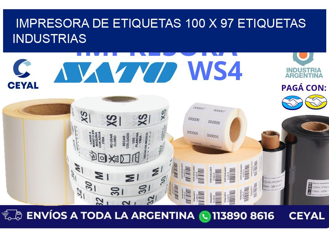 impresora de etiquetas 100 x 97 etiquetas industrias