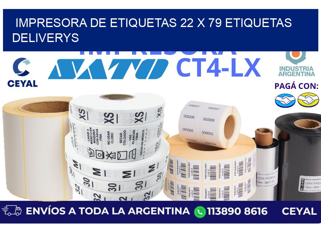 impresora de etiquetas 22 x 79 etiquetas deliverys
