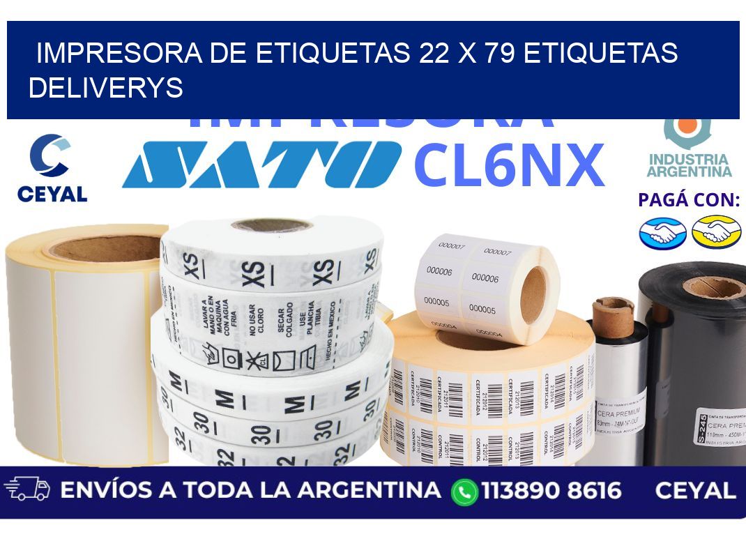 impresora de etiquetas 22 x 79 etiquetas deliverys