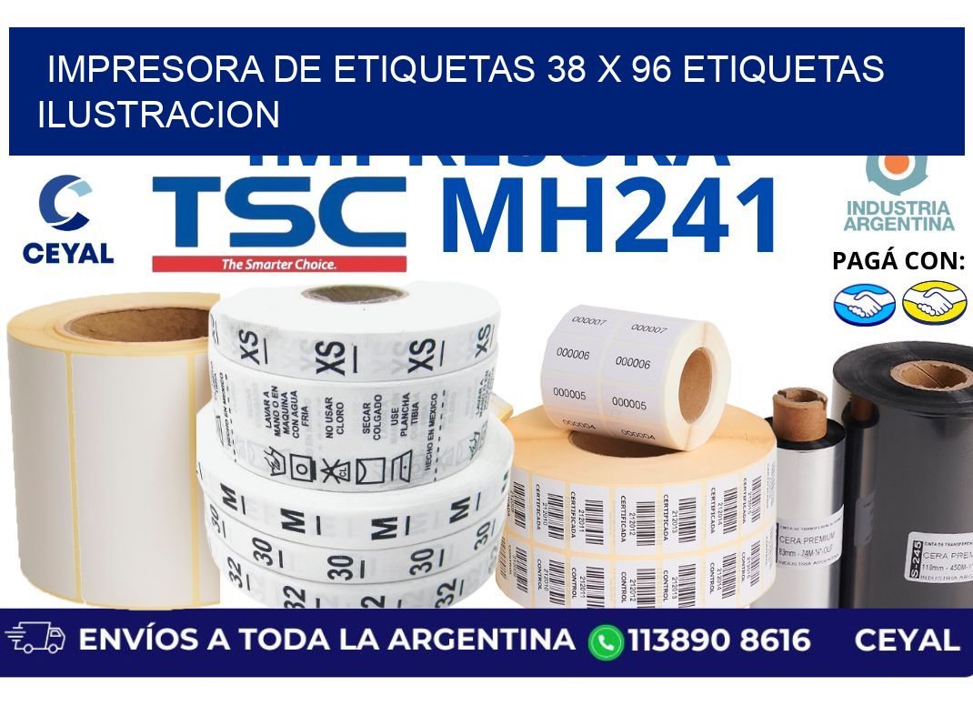 impresora de etiquetas 38 x 96 etiquetas ilustracion