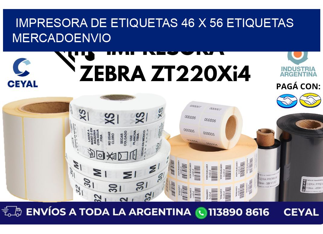 impresora de etiquetas 46 x 56 etiquetas mercadoenvio