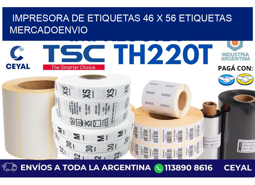 impresora de etiquetas 46 x 56 etiquetas mercadoenvio
