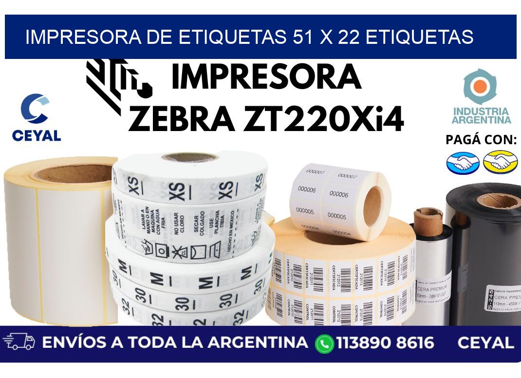 impresora de etiquetas 51 x 22 etiquetas