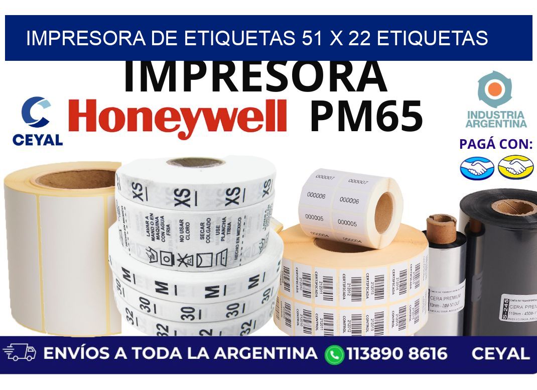 impresora de etiquetas 51 x 22 etiquetas