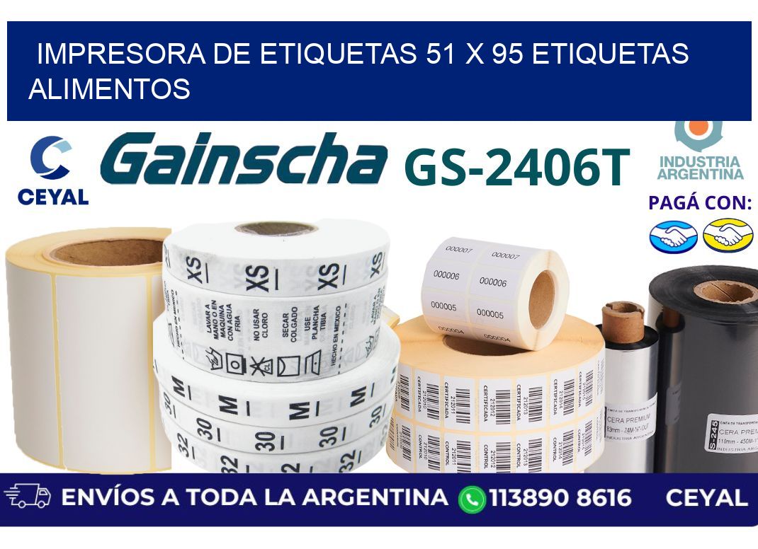 impresora de etiquetas 51 x 95 etiquetas alimentos