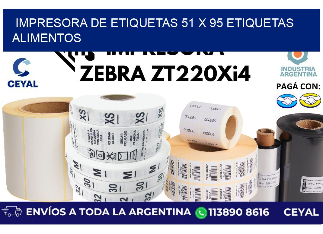 impresora de etiquetas 51 x 95 etiquetas alimentos