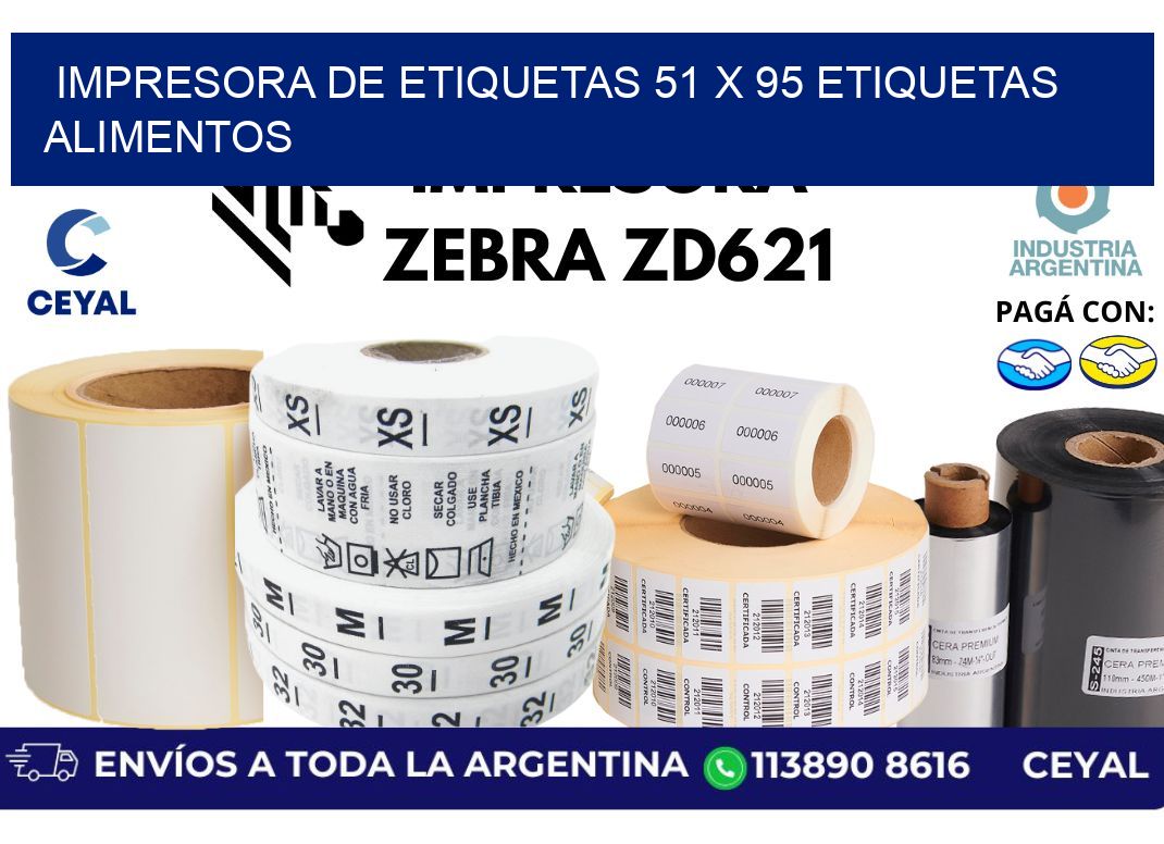 impresora de etiquetas 51 x 95 etiquetas alimentos