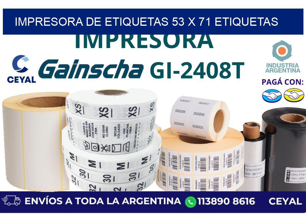 impresora de etiquetas 53 x 71 etiquetas