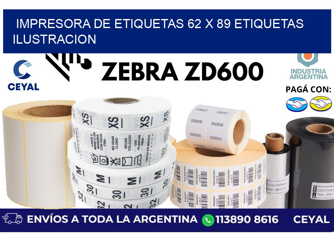 impresora de etiquetas 62 x 89 etiquetas ilustracion