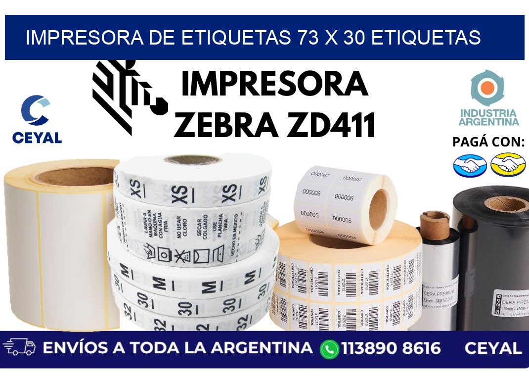 impresora de etiquetas 73 x 30 etiquetas