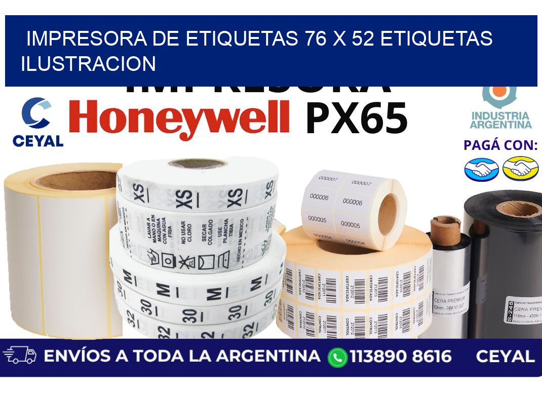 impresora de etiquetas 76 x 52 etiquetas ilustracion