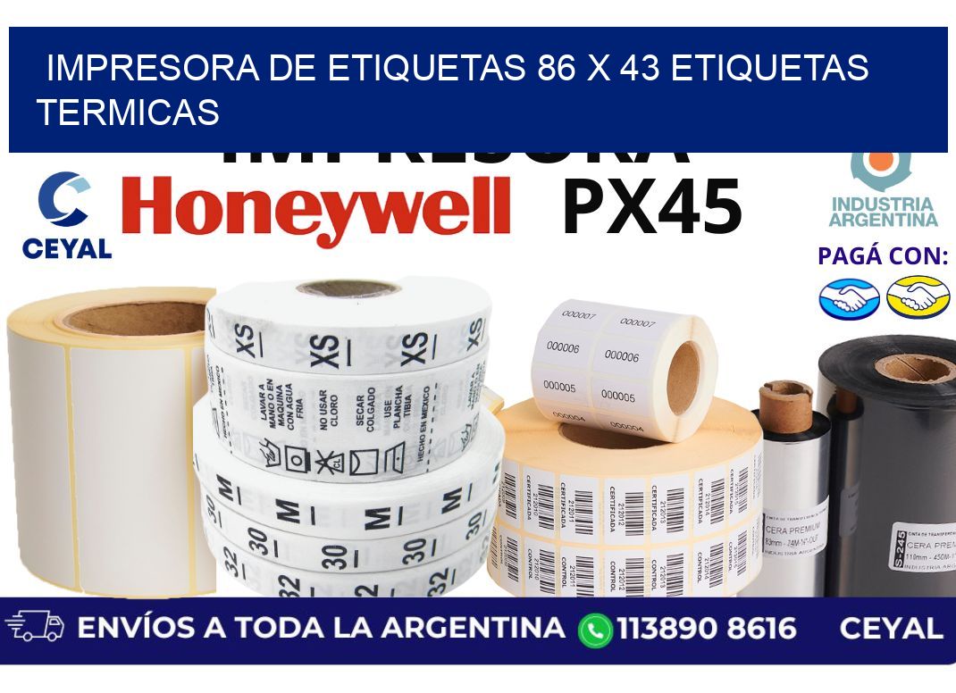 impresora de etiquetas 86 x 43 etiquetas termicas