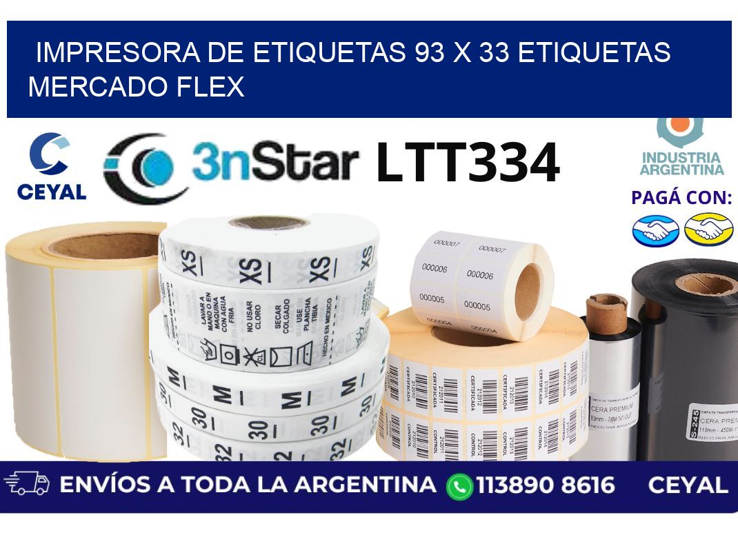 impresora de etiquetas 93 x 33 etiquetas mercado flex