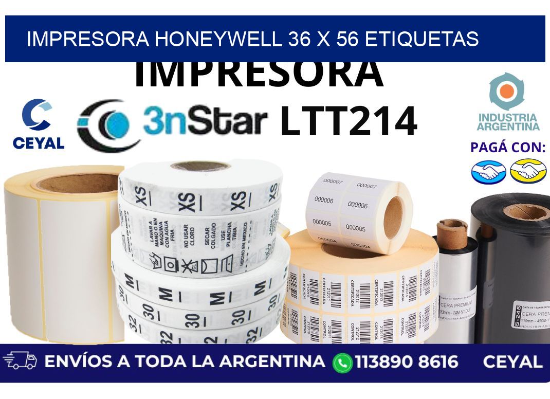 impresora honeywell 36 x 56 etiquetas