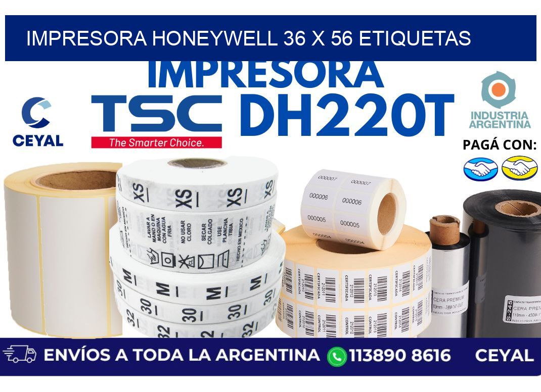 impresora honeywell 36 x 56 etiquetas