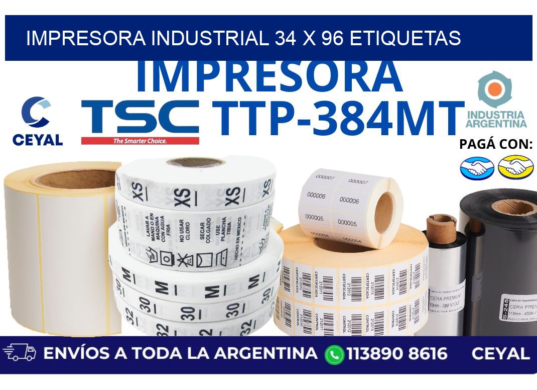 impresora industrial 34 x 96 etiquetas