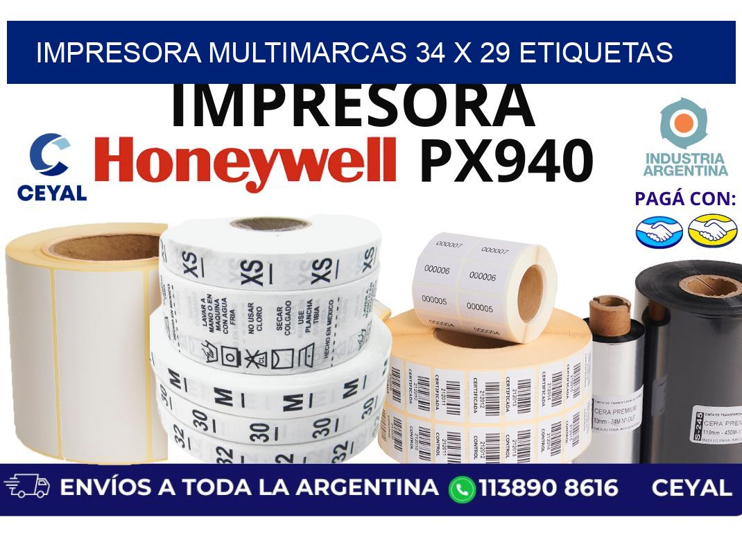 impresora multimarcas 34 x 29 etiquetas