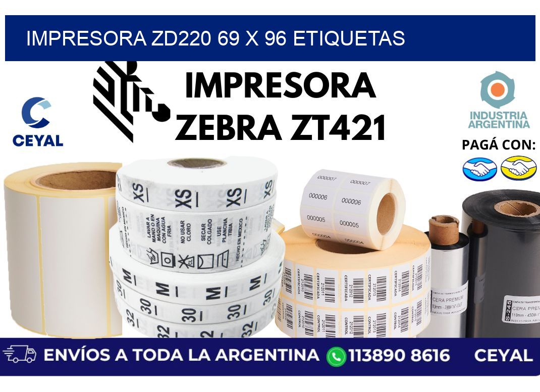impresora zd220 69 x 96 etiquetas