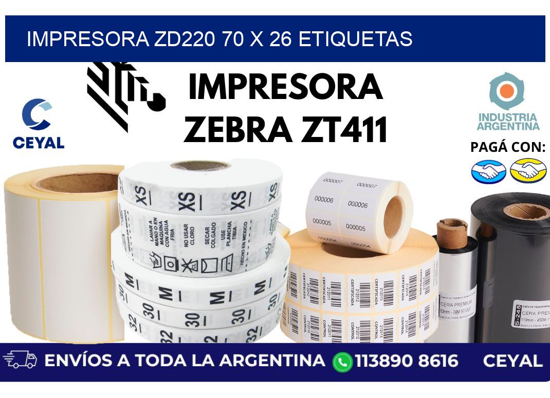 impresora zd220 70 x 26 etiquetas