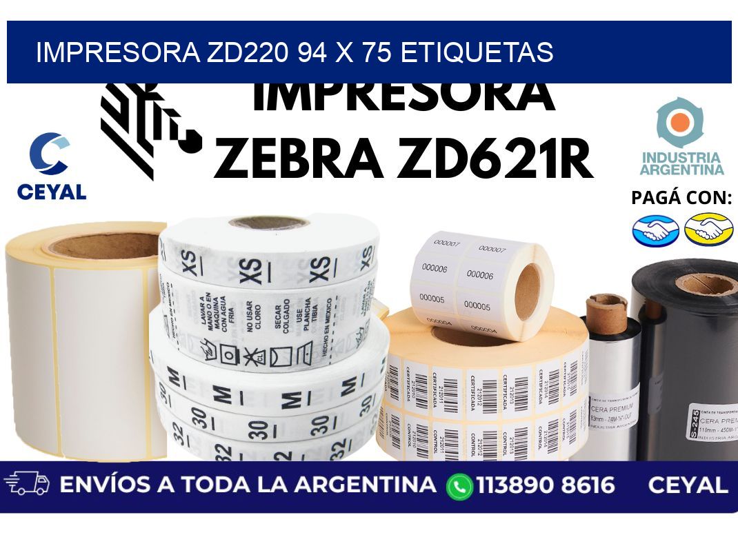 impresora zd220 94 x 75 etiquetas